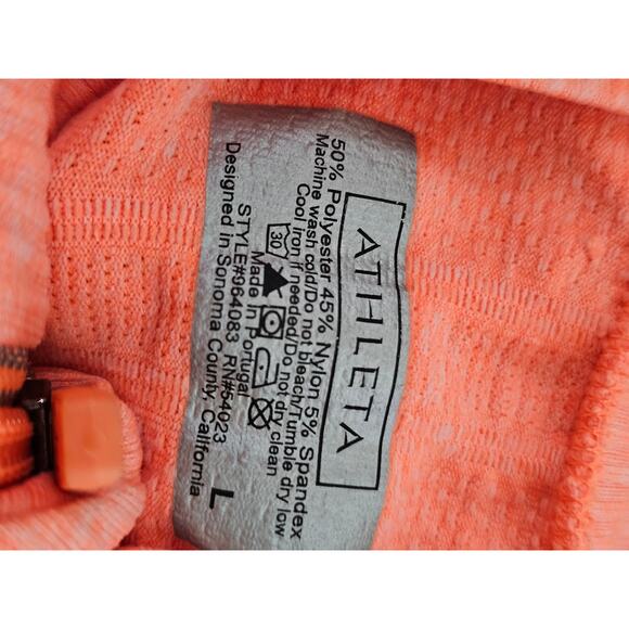 Athleta Fast Track Half Zip Orange coral size Large - Picture 10 of 10